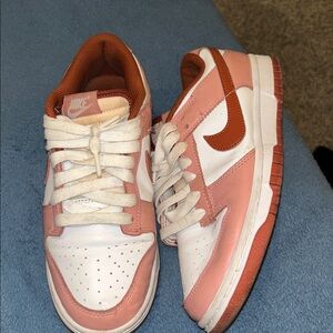 Nike Pink and White Low-Top Sneakers